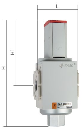 Exemplarische Darstellung: Absperrventil für Eco-Line Wartungsgeräte