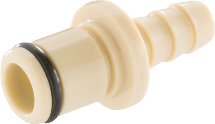 Exemplary representation: Coupling plug with grommet, polypropylene, beige